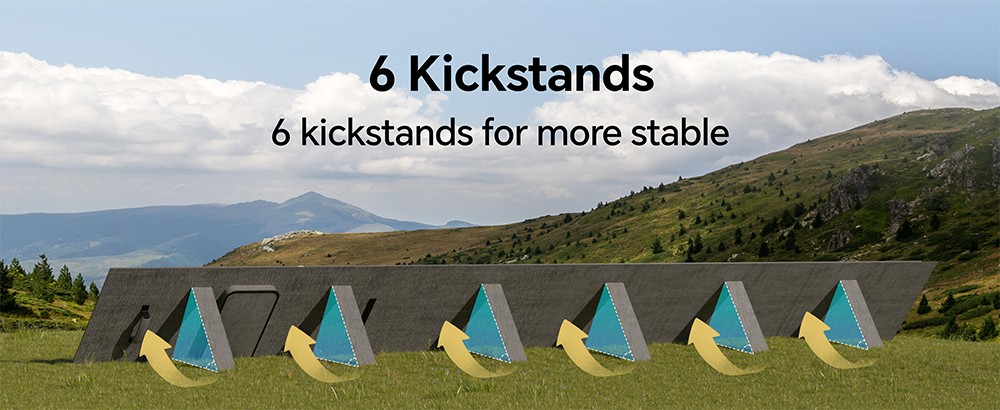 NEWSMY 400W Tragbares Solarpanel, 24,3 % hocheffiziente BC-Zellen, IP65 wasserdicht, MC4/XT60/DC-Ausgang, faltbar, 6 Aufstellf&uuml;&szlig;e, f&uuml;r Camping, Wohnmobile und Notstromversorgung, kompatibel mit Powerstations