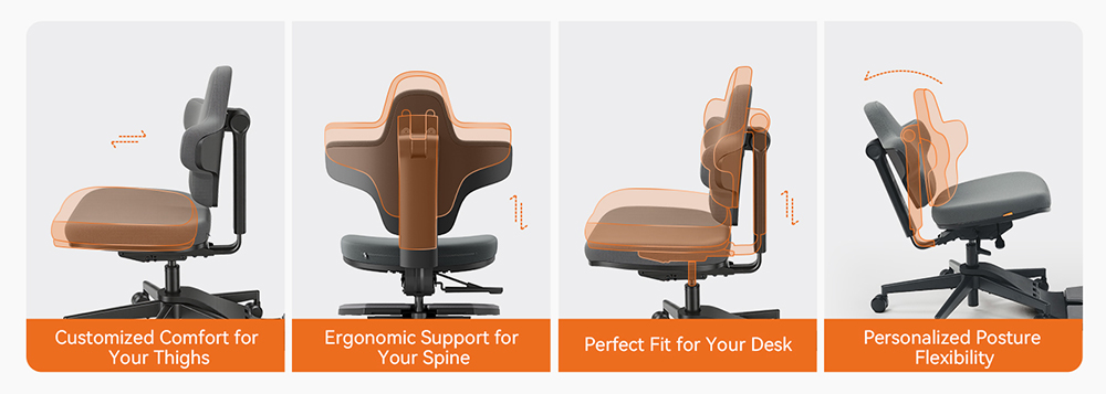 NEWTRAL MT-M Standing-Mate Ergonomická stojaca stolička, adaptívne sedenie 5 v 1, 167&deg; sklápacie operadlo, nastaviteľná výška sedadla 46-57 cm, hĺbka sedadla 38-44 cm, dizajn bez podrúčok, plne nastaviteľná ergonómia, nosnosť 150 kg - tmavosivá