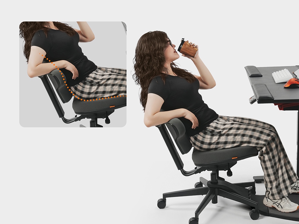 NEWTRAL MT-M Standing-Mate Ergonomická stojaca stolička, adaptívne sedenie 5 v 1, 167&deg; sklápacie operadlo, nastaviteľná výška sedadla 46-57 cm, hĺbka sedadla 38-44 cm, dizajn bez podrúčok, plne nastaviteľná ergonómia, nosnosť 150 kg - tmavosivá