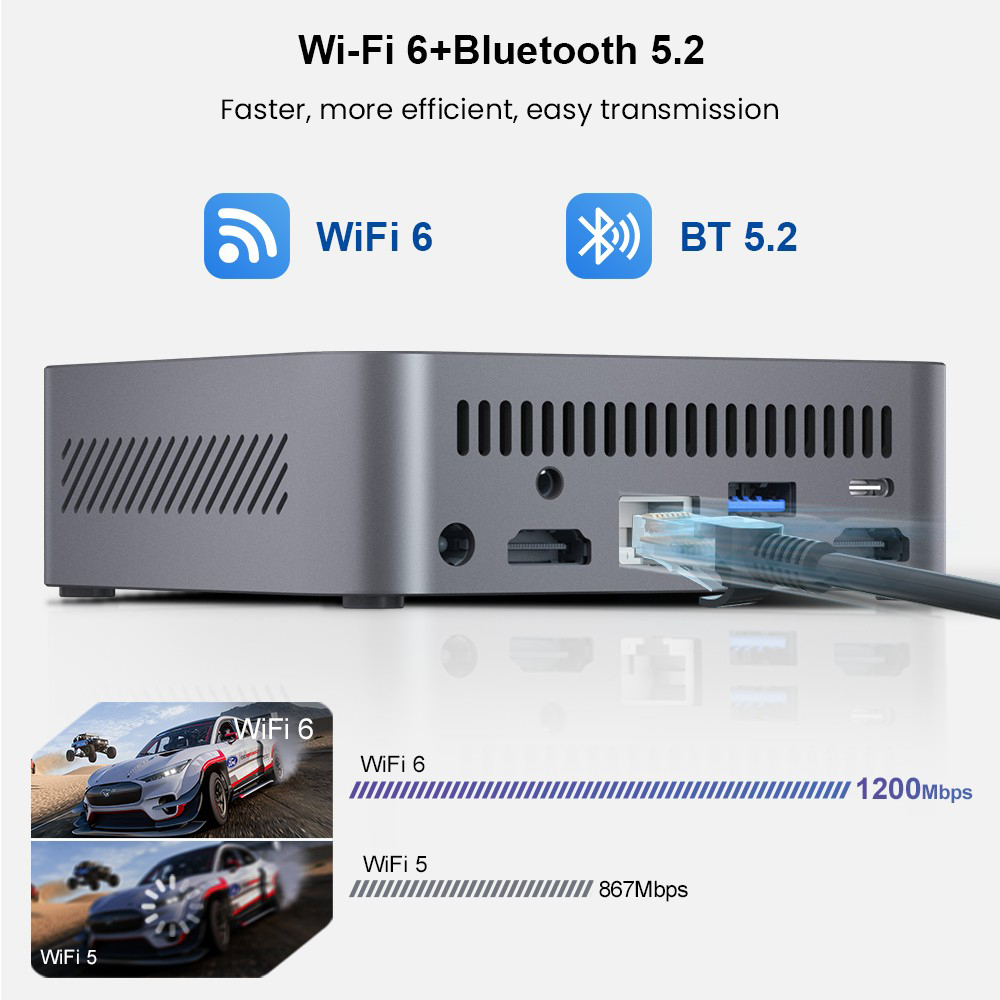 Ninkear M7 Mini-PC, Intel Core i7-1185G7 (4 Kerne, max. 4,8 GHz), 16 GB RAM, 512 GB SSD, Dual-HDMI-4K-Display + USB-C, WLAN 6, Bluetooth 5.2, 2 x USB 3.0, 2 x USB 2.0, 1 x RJ45, 1 x Audioanschluss, VESA-Halterung