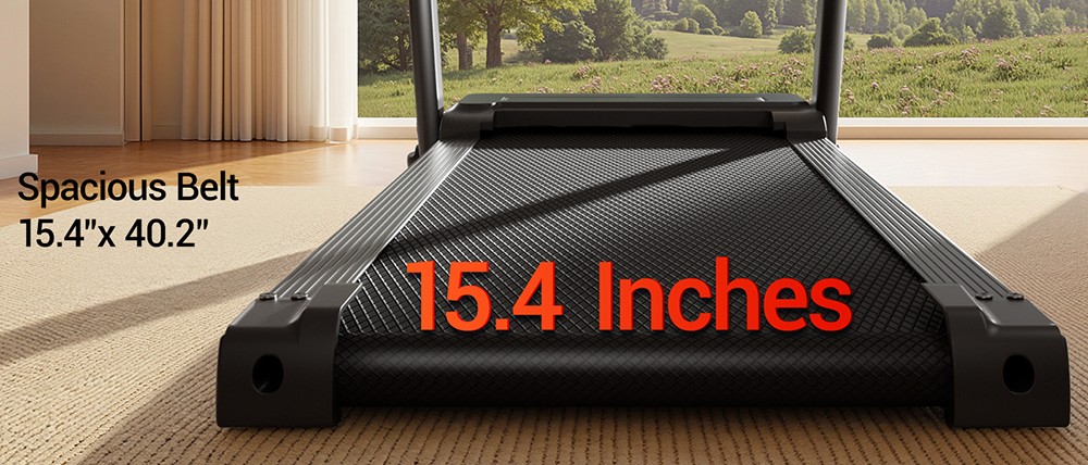 ROBORE P9 Treadmill with Handle, 2.5HP Brushless Motor, 1-12 km/h Speed, 120kg Max Load, 102×38cm Running Belt, LED Display, Heart Rate Monitor, Shock Absorbing Belt, Foldable Compact Home Treadmill