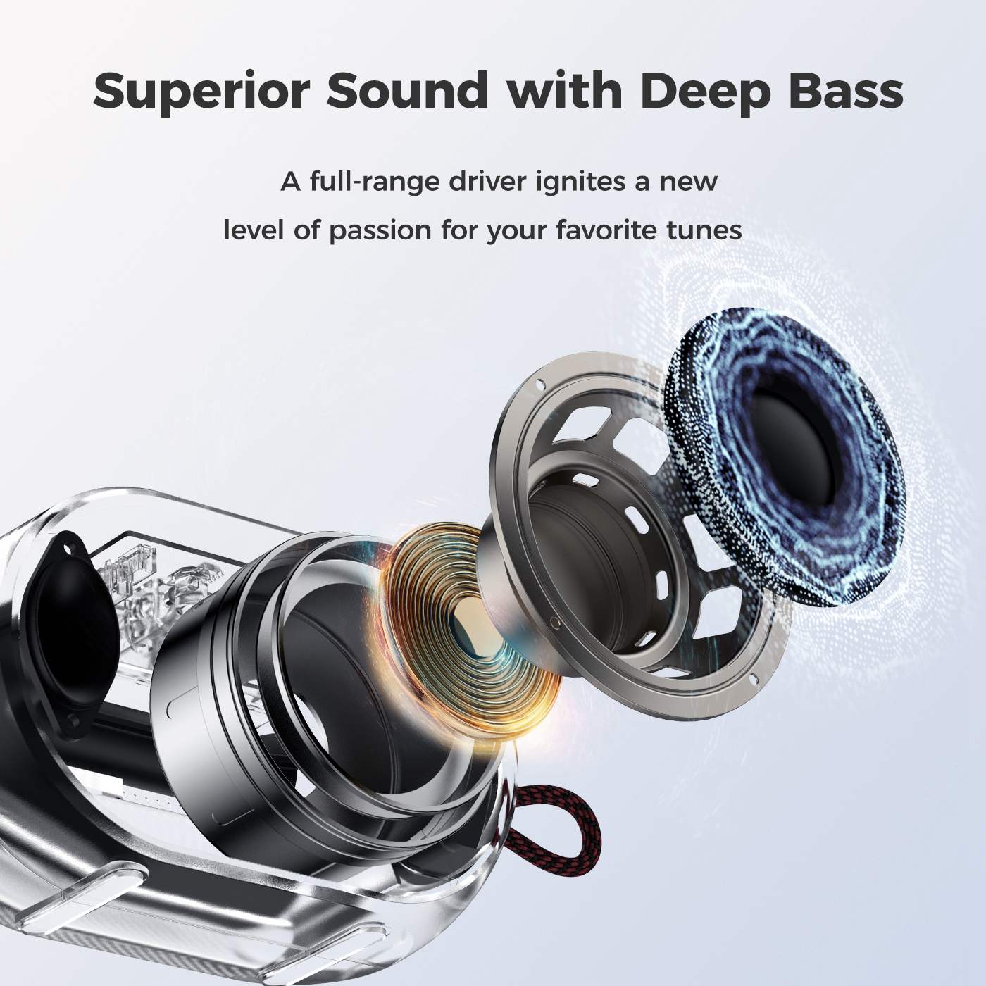 SOUNARC XR3 Mini-Bluetooth-Lautsprecher, tragbar, 5 W Stereoklang, Bluetooth 5.3, TWS-Kopplung, 10 Stunden Wiedergabezeit, LED-Beleuchtung, TF-Karten- und AUX-Anschluss, kompakter kabelloser Outdoor-Lautsprecher