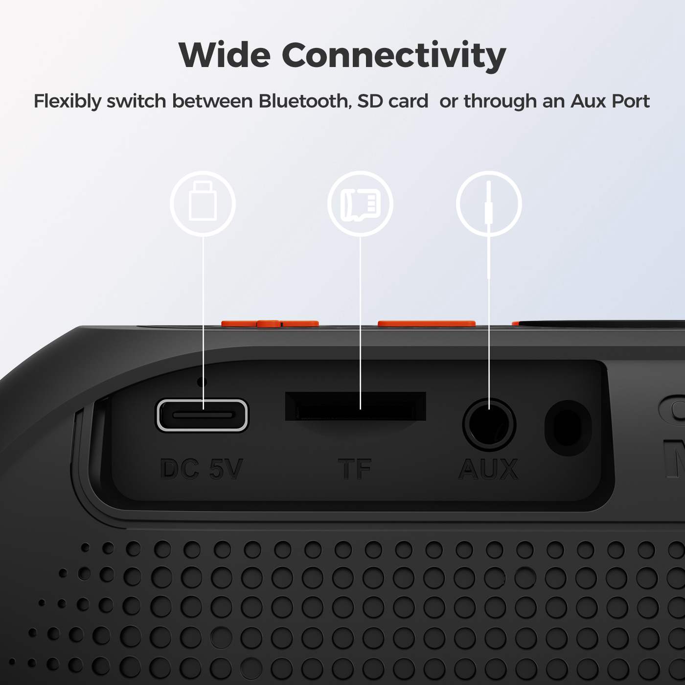 SOUNARC XR3 Mini-Bluetooth-Lautsprecher, tragbar, 5 W Stereoklang, Bluetooth 5.3, TWS-Kopplung, 10 Stunden Wiedergabezeit, LED-Beleuchtung, TF-Karten- und AUX-Anschluss, kompakter kabelloser Outdoor-Lautsprecher