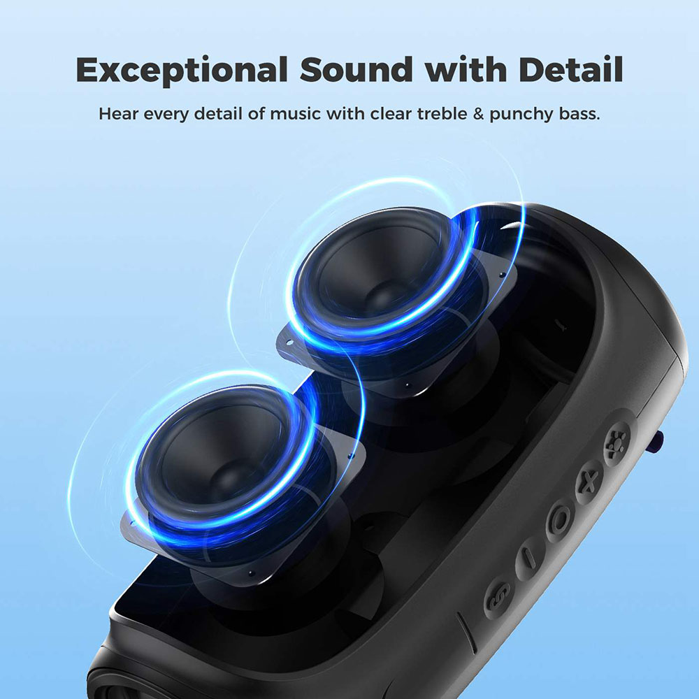 SOUNARC XR3 Tragbarer Bluetooth-Lautsprecher, 10 W Stereo-Sound, RGB-LED-Beleuchtung, Bluetooth 5.3, TWS-Kopplung, 8 Stunden Wiedergabezeit, IPX wasserdicht, TF-Karten- und AUX-Anschluss, kompakter kabelloser Outdoor-Lautsprecher