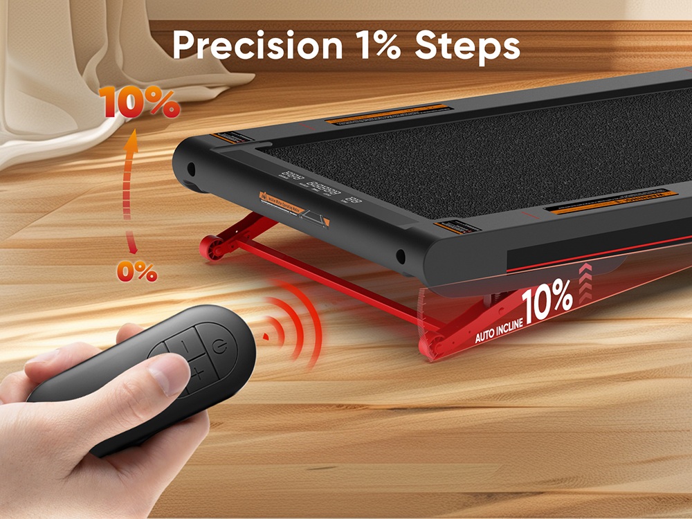 Sperax P2Max Walking Vibration Pad, 2.5HP Quiet Motor, 10-Level Incline, 0.3-6 km/h Speed, 160kg Max Load, LED Display, Remote Control, Under Desk Treadmill for Home & Office