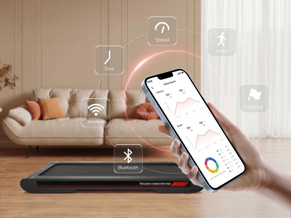 Sperax P2Pro Walking Vibration Pad, 2-Level 10% Manual Incline, 0.8-6.4 km/h Speed, 120kg Max Load, LED Display, Remote Control, Triple Shock Absorption, Ultra Slim & Space Saving Design