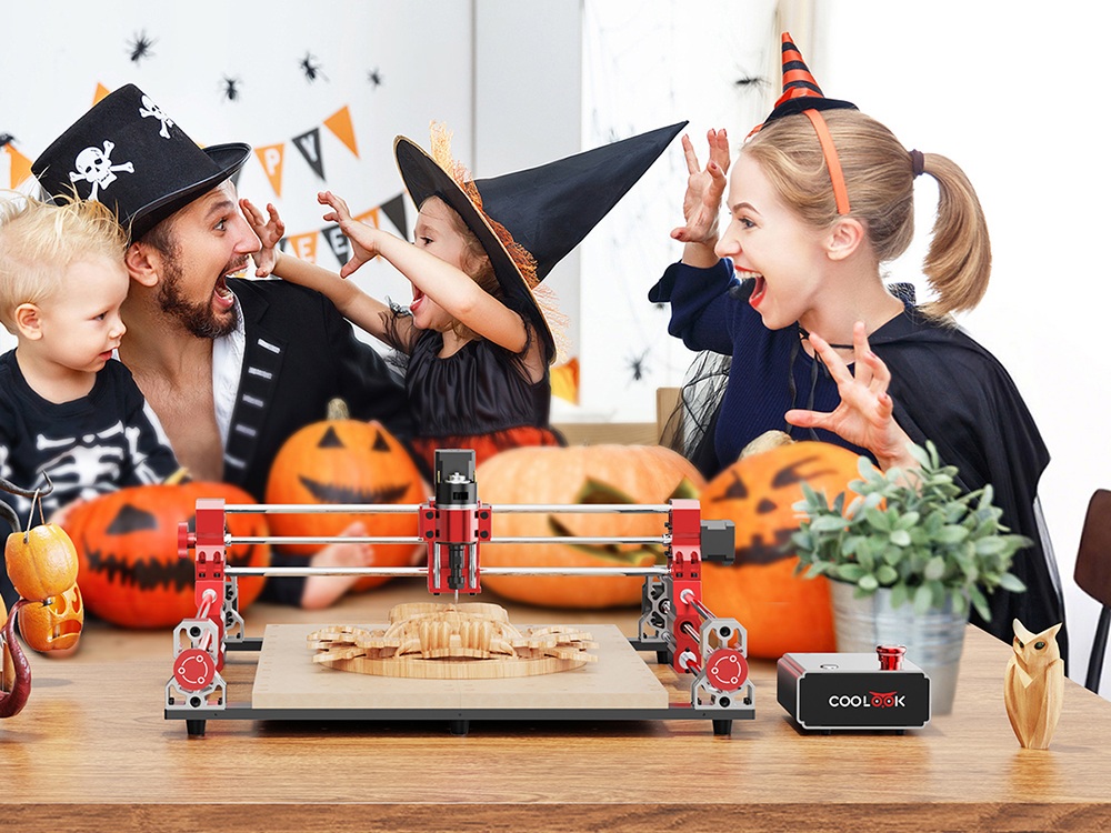 TWO TREES COOLOOK CNC400 CNC Milling & Laser 2-in-1 Machine, 400&times;400&times;50mm Working Area, 8000RPM Spindle, 500mm/min Engraving Speed, 0.05mm Accuracy, XYZ Axis Structure, GRBL Open-Source Control System for MDF, Solid Wood & Carbon Fiber