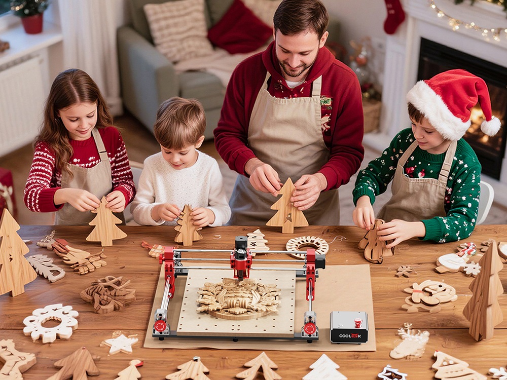 TWO TREES COOLOOK CNC400 CNC Milling & Laser 2-in-1 Machine, 400&times;400&times;50mm Working Area, 8000RPM Spindle, 500mm/min Engraving Speed, 0.05mm Accuracy, XYZ Axis Structure, GRBL Open-Source Control System for MDF, Solid Wood & Carbon Fiber