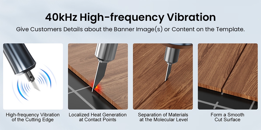 TwoTrees U1 Handheld Ultrasonic Cutter, 40kHz 40W Handheld Precision Cutting Tool, 24V Powered, 1.5m Cable, Auto 5-Min Safety Protection, Replaceable Blade, for 3D Printing, Plastic, Acrylic, Leather & Wood - EU Plug