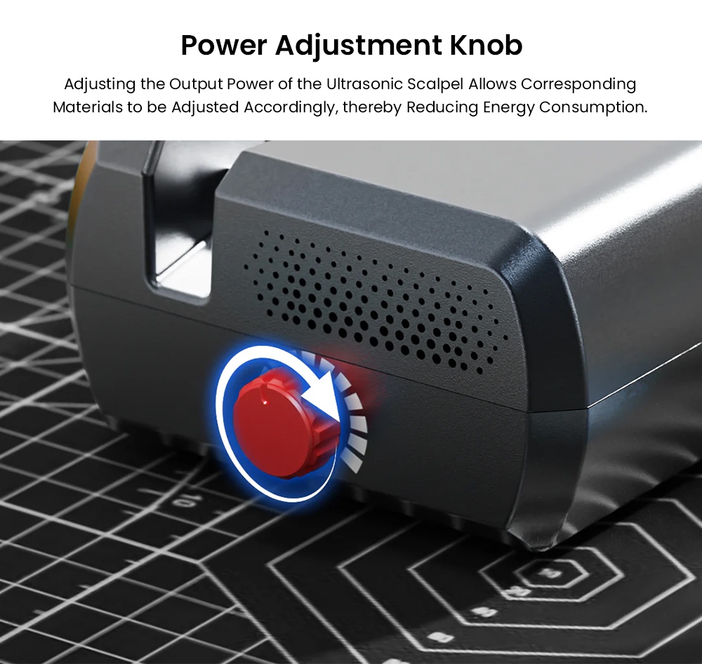 TwoTrees U1 Handheld Ultrasonic Cutter, 40kHz 40W Handheld Precision Cutting Tool, 24V Powered, 1.5m Cable, Auto 5-Min Safety Protection, Replaceable Blade, for 3D Printing, Plastic, Acrylic, Leather & Wood - EU Plug