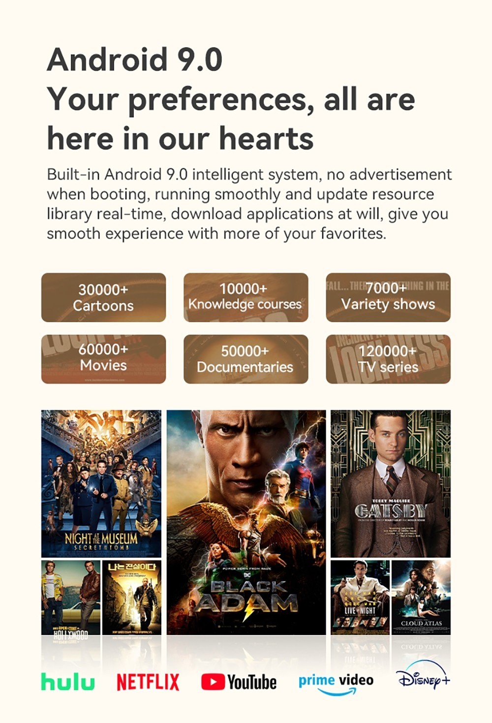 Wanbo Mini Pro LCD Projector, Android 9.0, 250 ANSI, Four-point Keystone Correction