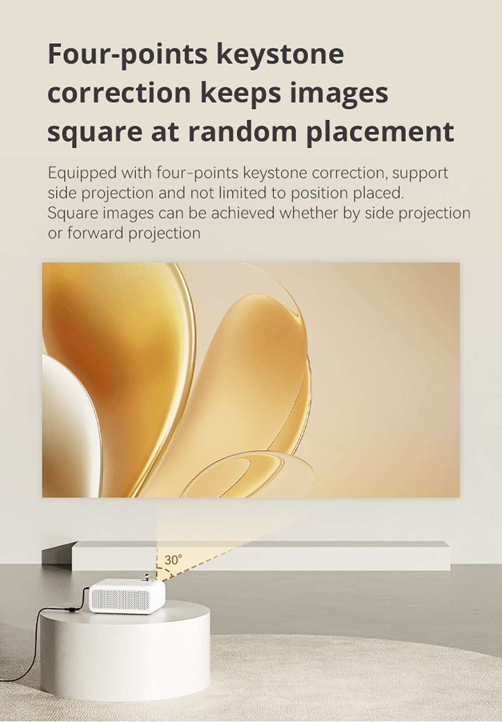 Wanbo Mini Pro LCD Projector, Android 9.0, 250 ANSI, Four-point Keystone Correction