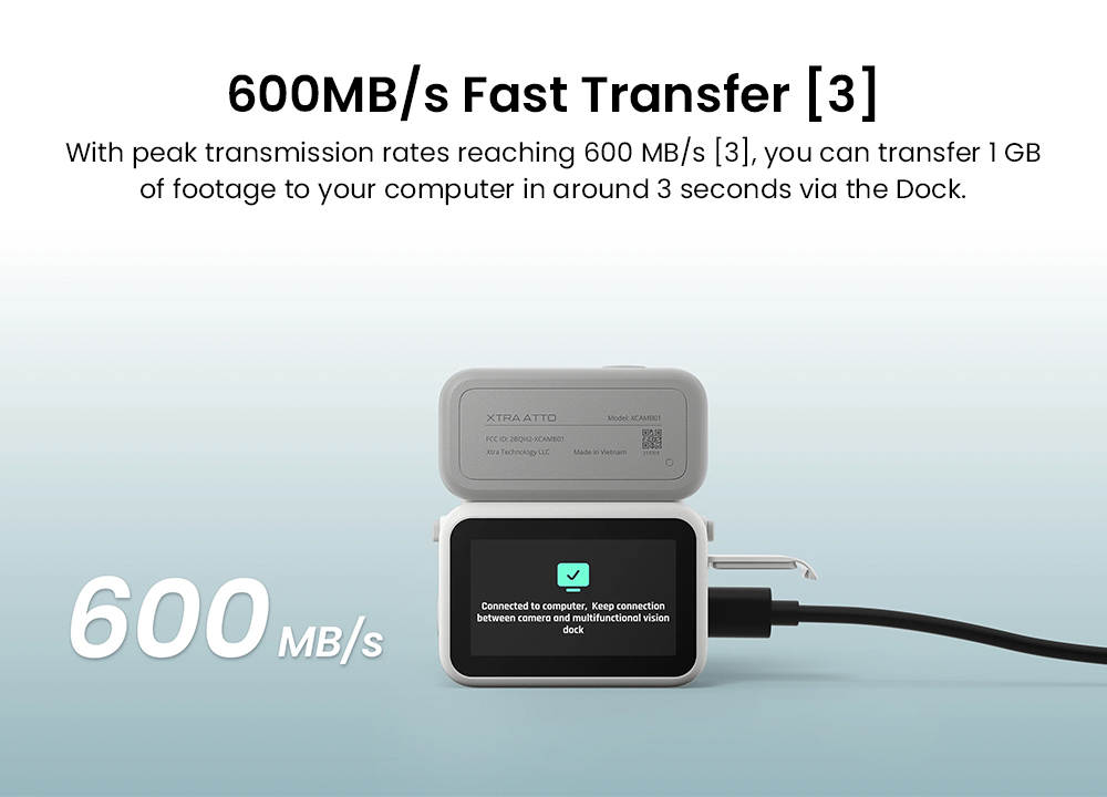 Xtra Atto Wearable POV Action Camera, 4K/60fps, 1/1.3