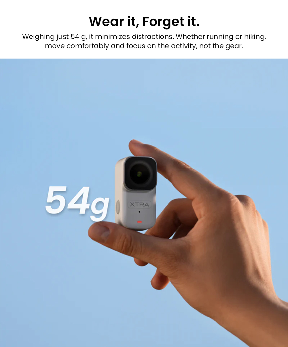 Xtra Atto Wearable POV Action Camera, 4K/60fps, 1/1.3