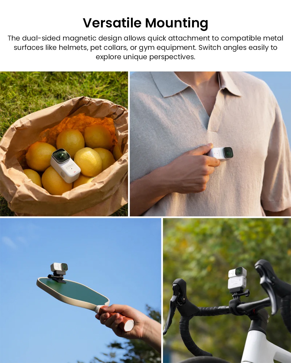 Xtra Atto Wearable POV Action Camera, 4K/60fps, 1/1.3