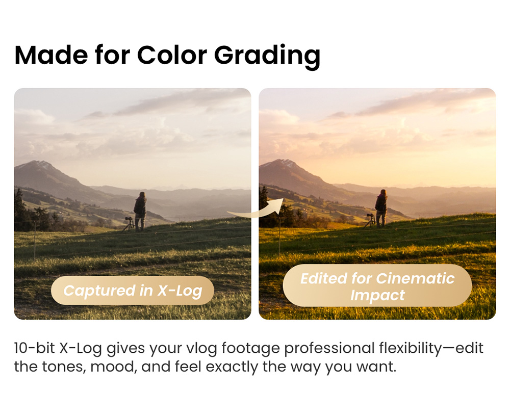 Xtra Muse Pocket Gimbal Camera, 1-inch CMOS Sensor, 3-Axis Mechanical Stabilization, 4K 60FPS Ultra HD Vlogging Camera, AI Subject Tracking, 230&deg; Pan Gimbal, 2-inch Touch Screen, Vertical Video Mode, 161Min Battery, Pocket Creator Camera