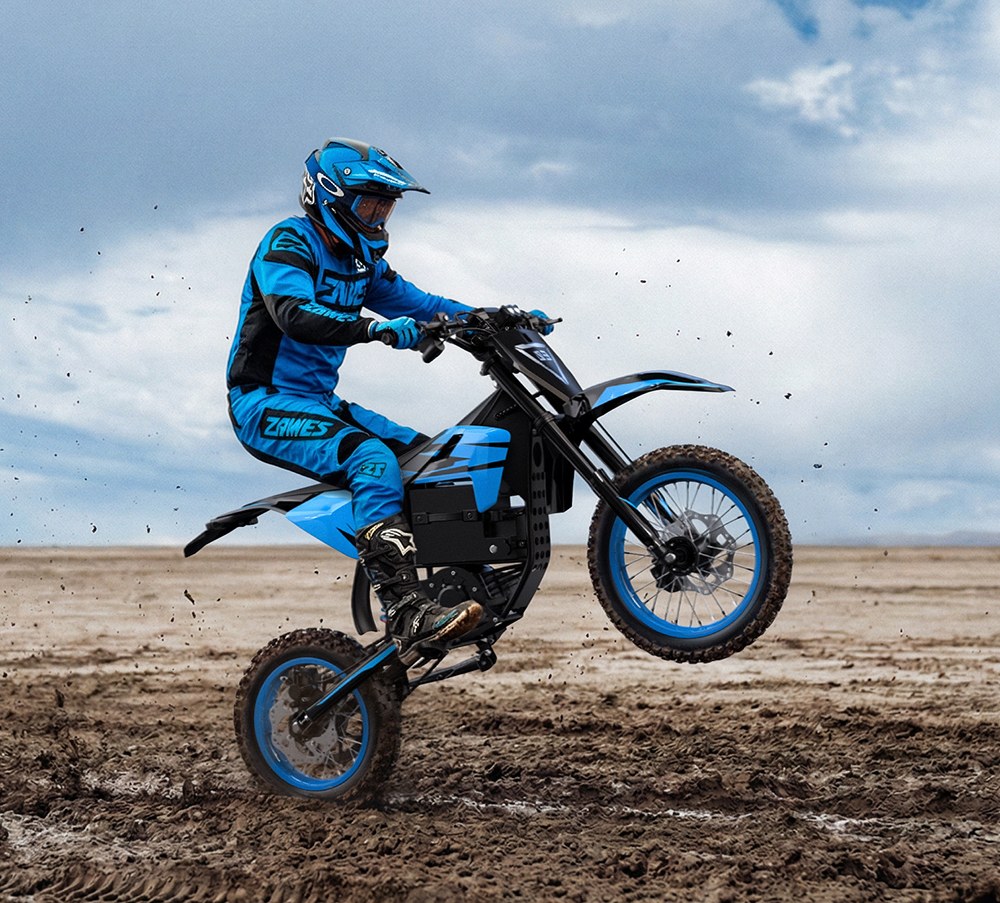 ZAWES S3 Electric Motorcycle, 2000W Mid-Mounted Motor, 5000W Peak Power, 60V 23.4Ah Battery, Up to 70km/h, 70km Range, Full Suspension, Hydraulic Disc Brakes, 160kg Max Load, IPX4 Waterproof