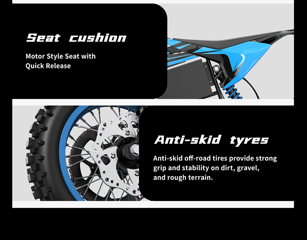 ZAWES S3 Electric Motorcycle, 2000W Mid-Mounted Motor, 5000W Peak Power, 60V 23.4Ah Battery, Up to 70km/h, 70km Range, Full Suspension, Hydraulic Disc Brakes, 160kg Max Load, IPX4 Waterproof