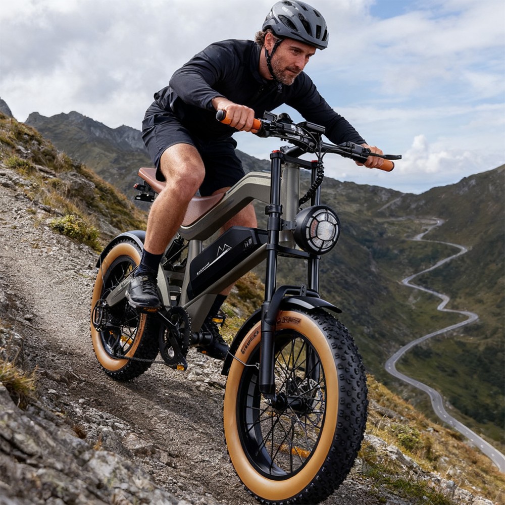 ZONVEER M20 Electric Bike, 1000W (1500W Peak) Motor, 48V 18.2Ah batéria, max. rýchlosť 55km/h, dojazd 60km PAS, 20