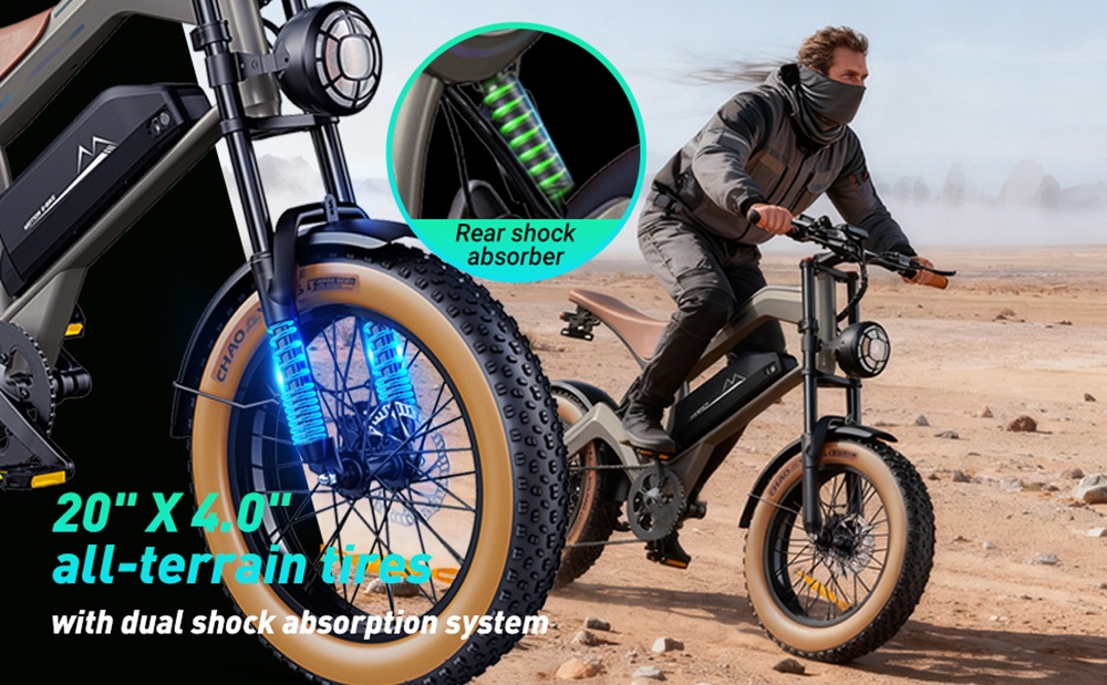 Elektrobicykel ZONVEER M20, 1000W (1500W špičkový) motor, 48V 18.2Ah batéria, max. rýchlosť 55km/h, dojazd 60km PAS, 20