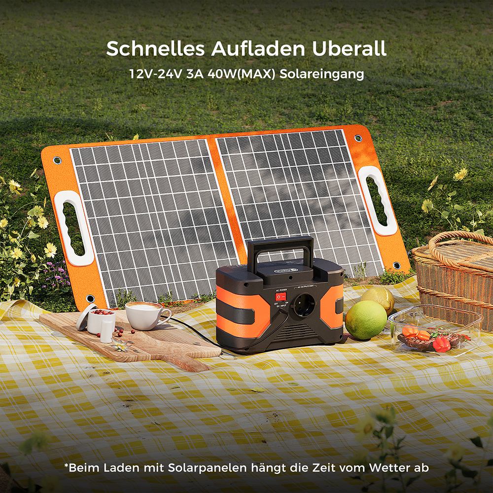 FlashFish EA200 Tragbare Powerstation, Lithium-Ionen-18650-Batterie, 200W reine Sinuswellenleistung, 400W Spitzenleistung, 230V AC-Steckdose, QC3.0 Schnellladung, Aufladung &uuml;ber Stromnetz/Solar/Auto, Solargenerator f&uuml;r Camping, CPAP, Reisen & Notstromversorgung