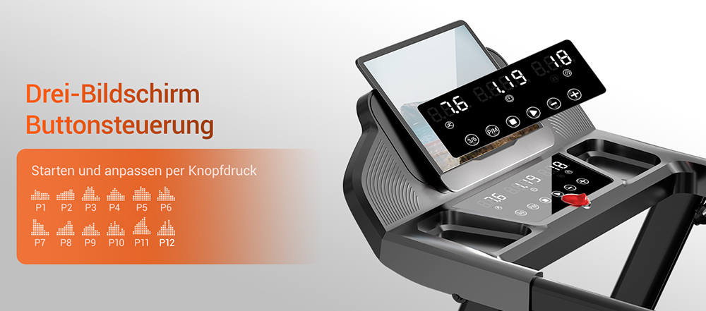 ROBORE SF20 Foldable Treadmill with 15% Incline, 12km/h Speed, 136kg Max Load, 3.0HP Quiet Brushless Motor, 97×40cm Running Belt, Triple Shock Absorption, 7-Layer Cushion