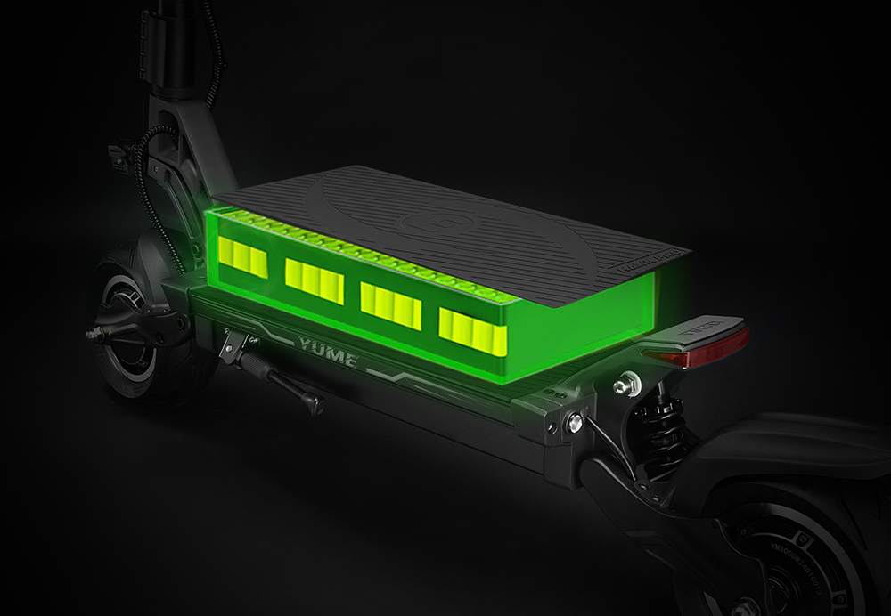 YUME HAWK Pro Elektromos Roller, 10x4.5" tömlő nélküli Országúti Gumiabroncsok 3000W*2 Motor 60V 30Ah Akkumulátor 80km/h Max. Sebesség 100km Max. Hatótávolság 3 Sebességváltó Rendszer Tárcsafék Állítható Hidraulikus Rugózás NFC Alkalmazásvezérlés