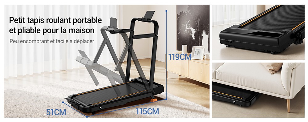 ROBORE X5F Tapis de Course Pliable avec Inclinaison de 16%, Moteur Silencieux 3,0 HP, Vitesse Max 10km/h, Charge 136kg, 3 Niveaux d’Inclinaison, Écran LED & Télécommande