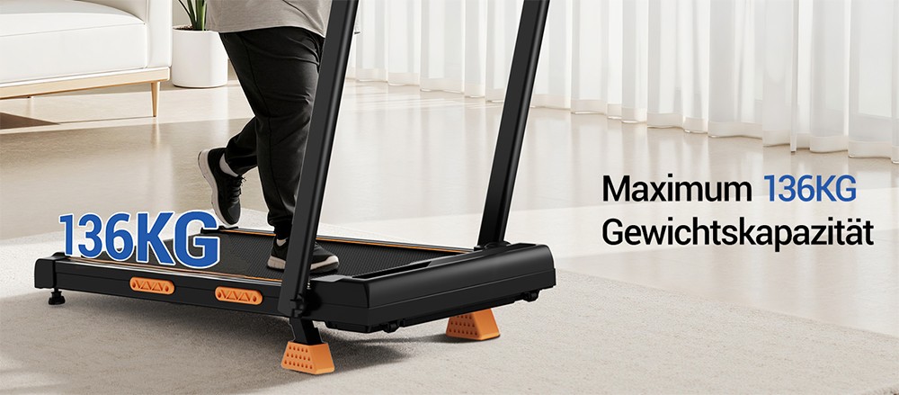 ROBORE X5F Klappbares Laufband mit 16% Steigung, 3,0-PS-Leisemotor, 10km/h Höchstgeschwindigkeit, 136kg Traglast, 3-Steigungsstufen, LED-Display & Fernbedienung