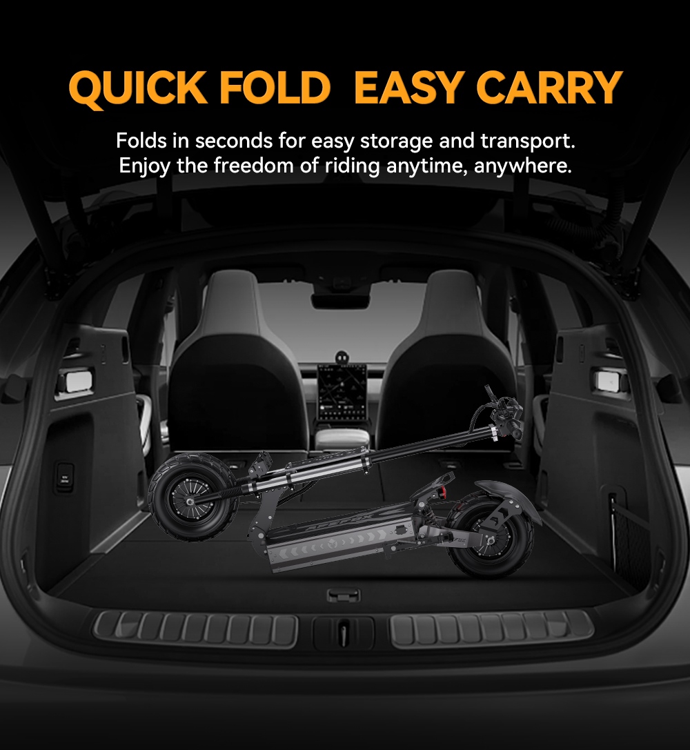 APEFOX T90 Elektroroller, 2 Motoren mit 2100 W, 60 V 31,2 Ah Batterie, 13 Zoll Reifen, 85 km/h Höchstgeschwindigkeit, 100 km Reichweite, hydraulische Scheibenbremsen, doppelte hydraulische Vorderradfederung und Doppelfederung hinten