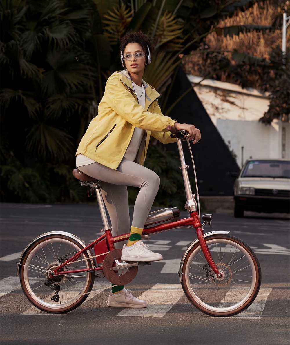 ONESPORT OT02 Pro Folding Electric Bike, 250W Motor, 36V 5.2Ah Battery, 20 inch Tires, 25km/h Max Speed, 25km Range, Mechanical Disc Brake, Shimano 7-speed - Red