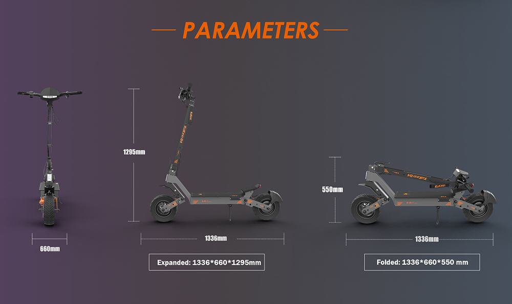 KuKirin G4 Trottinette électrique, moteur 2000 W, batterie 60 V 20 Ah, pneus 11 pouces, vitesse maximale 70 km/h, autonomie 75 km, freins à disque avant et arrière, amortisseur à quatre bras