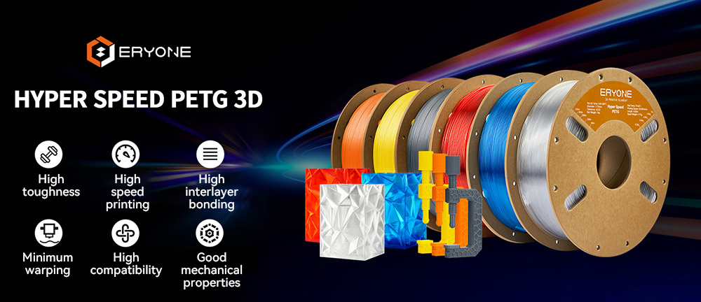 ERYONE High Speed PETG Filament, 1kg - Transparent Blue