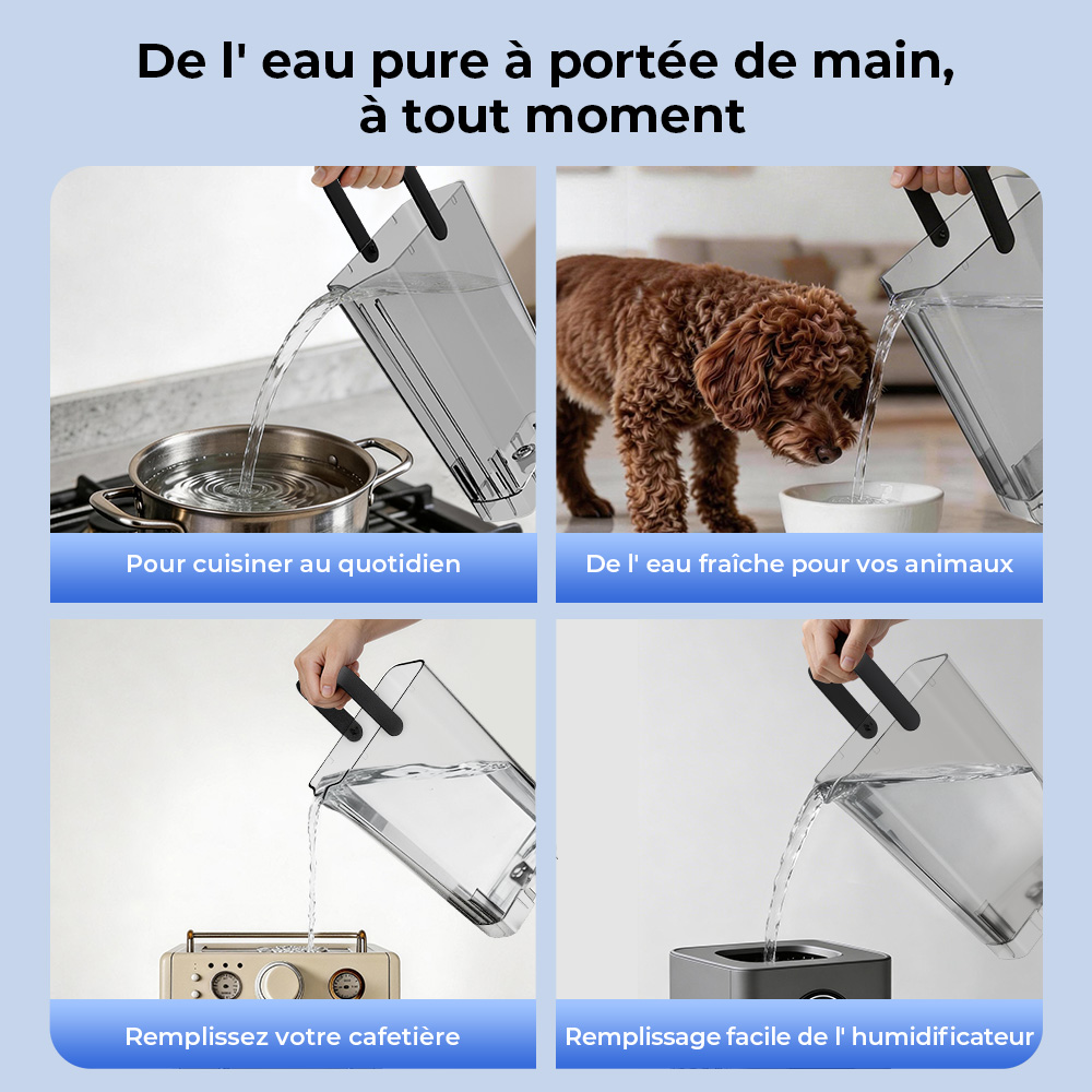 Hydrofast C300 Purificateur d’Eau de Comptoir RO, Distributeur d’Eau Glacée et Pétillante, Filtration en 6 Étapes avec Stérilisation UV, Réservoir d’Eau Brute de 5 L & Réservoir d’Eau Purifiée de 1,5 L, Température et Volume Réglables