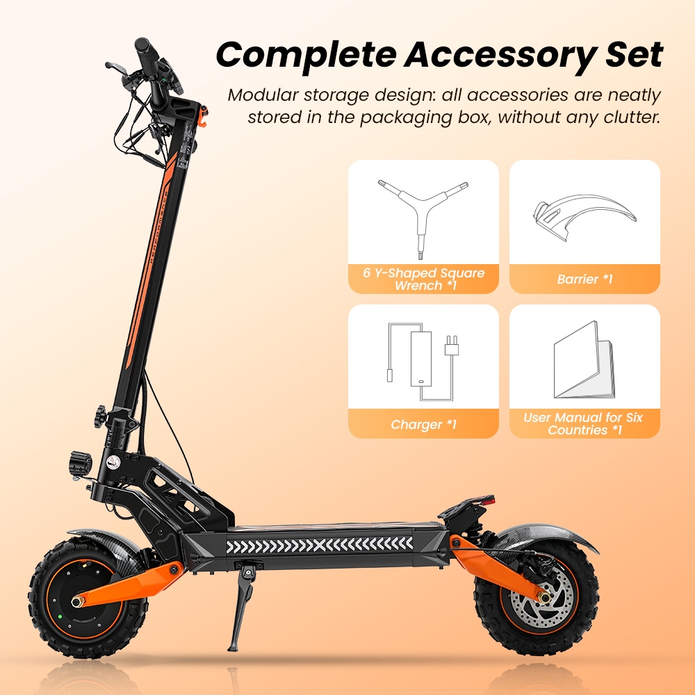 iScooter W12 Foldable Electric Scooter, Dual 1500W Motors, 52V 25Ah Battery, 70km/h Max Speed, 100km Range, 25° Climbing, 150kg Load Capacity, 11" Tubeless Off-Road Tires, Dual Suspension, Triple Brakes, IPX4