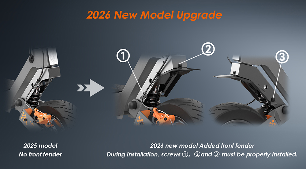 KuKirin G4 (version 2026) Trottinette électrique, moteur 2000W, batterie 60V 20Ah, pneus de 11 pouces, vitesse maximale de 70 km/h, autonomie de 75 km, freins à disque avant et arrière, amortisseur à quatre bras.