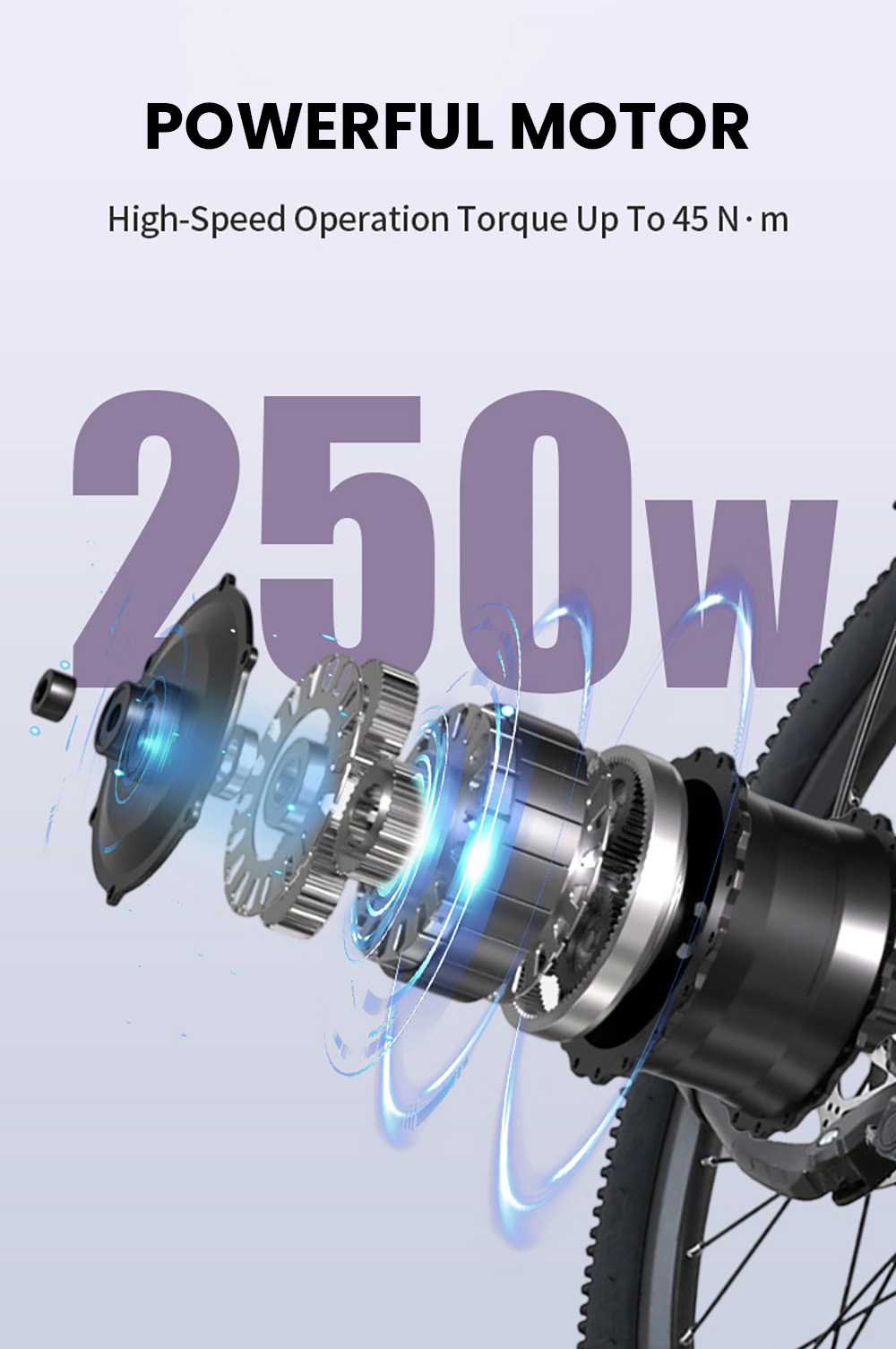 Cysum X-city elektromos kerékpár, 250W-os motor, 48V 10.4Ah kivehető akkumulátor, 25 km/h maximális sebesség, 100 km hatótáv, 26×1.95 hüvelykes terepgumik, első és hátsó tárcsafékek, 7 sebességes hajtómű