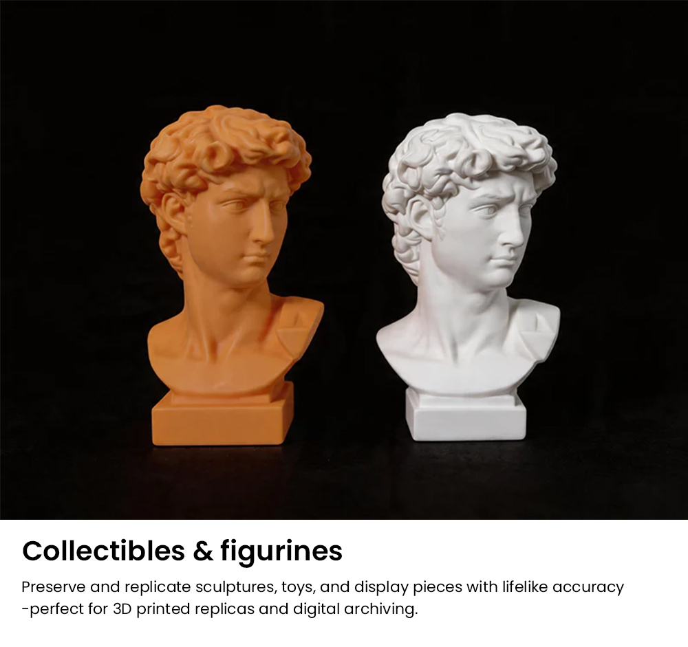 3DMakerpro Fox 3D-Scanner, KI-gest&uuml;tzte visuelle Verfolgung, 0,07 mm Genauigkeit, 0,10 mm Aufl&ouml;sung, NIR-Lichtquelle, markerfreies Scannen, 10 Bilder pro Sekunde, kompatibel mit Windows/macOS/Android/iOS