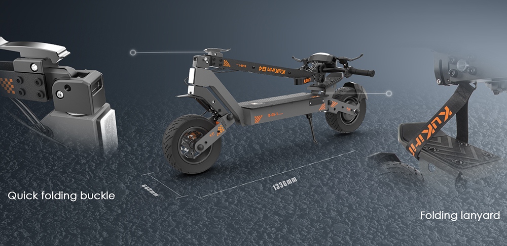 KuKirin G4 (version 2026) Trottinette électrique, moteur 2000W, batterie 60V 20Ah, pneus de 11 pouces, vitesse maximale de 70 km/h, autonomie de 75 km, freins à disque avant et arrière, amortisseur à quatre bras.