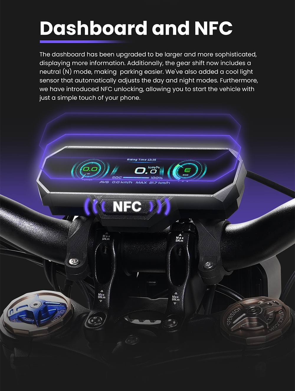 Moto &eacute;lectrique 79BIKE Falcon Pro, puissance de cr&ecirc;te de 10 kW, vitesse maximale de 90 km/h, batterie amovible 72 V 35 Ah, autonomie de 120 km, d&eacute;verrouillage NFC, freins &agrave; disque hydrauliques, suspension r&eacute;glable, performances tout-terrain - Noir et rouge