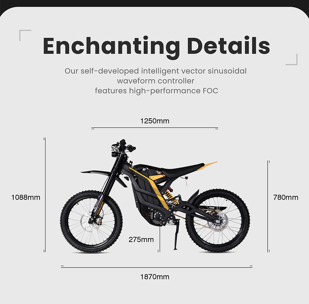 Moto &eacute;lectrique 79BIKE Falcon Pro, puissance de cr&ecirc;te de 10 kW, vitesse maximale de 90 km/h, batterie amovible 72 V 35 Ah, autonomie de 120 km, d&eacute;verrouillage NFC, freins &agrave; disque hydrauliques, suspension r&eacute;glable, performances tout-terrain - Noir et rouge
