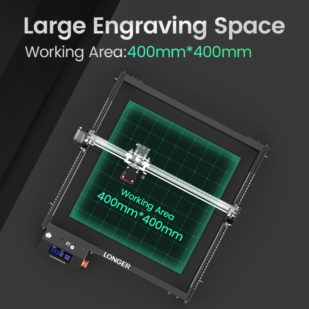 LONGER RAY5 5W Graveur laser, &eacute;cran tactile 3,5 pouces, gravure hors ligne, laser focalis&eacute; ultrafin, chipset 32 bits, module laser &eacute;volutif, compatible avec les syst&egrave;mes Windows/MAC/Linux