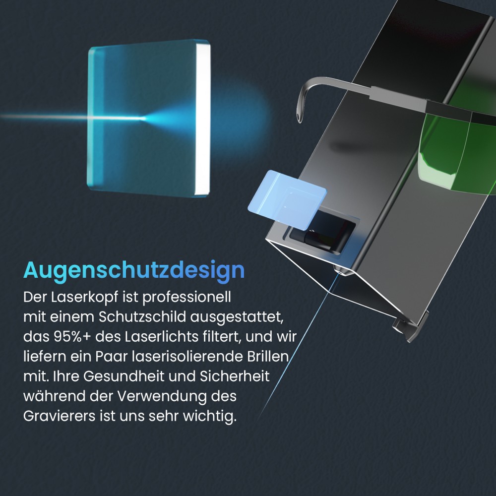 LONGER RAY5 20W Lasergravierer, 0,08*0,1mm Laserspot, Farb-Touchscreen, 32-Bit-Chipsatz, App-Verbindung, 400*365mm
