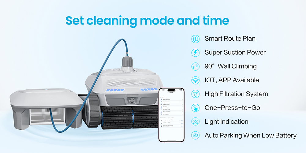 AIRROBO CP402 Cordless Robotic Pool Cleaner, Smart Path Planning, 4 Motors & Dual Roller Brushes, 10400mAh Battery, 2H Runtime, 10× Cleaning Efficiency, Floor/Wall/Waterline Cleaning, 90° Wall Climbing, 4L Top-Load Filter, IP68