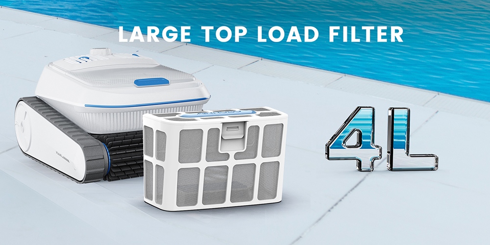 AIRROBO CP402 Cordless Robotic Pool Cleaner, Smart Path Planning, 4 Motors & Dual Roller Brushes, 10400mAh Battery, 2H Runtime, 10× Cleaning Efficiency, Floor/Wall/Waterline Cleaning, 90° Wall Climbing, 4L Top-Load Filter, IP68