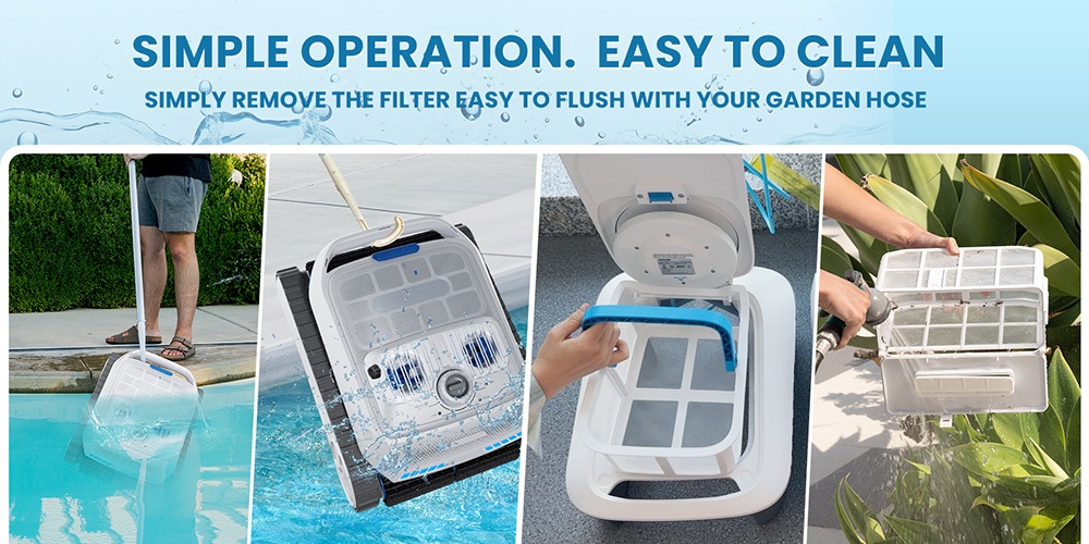 AIRROBO CP402 Cordless Robotic Pool Cleaner, Smart Path Planning, 4 Motors & Dual Roller Brushes, 10400mAh Battery, 2H Runtime, 10× Cleaning Efficiency, Floor/Wall/Waterline Cleaning, 90° Wall Climbing, 4L Top-Load Filter, IP68