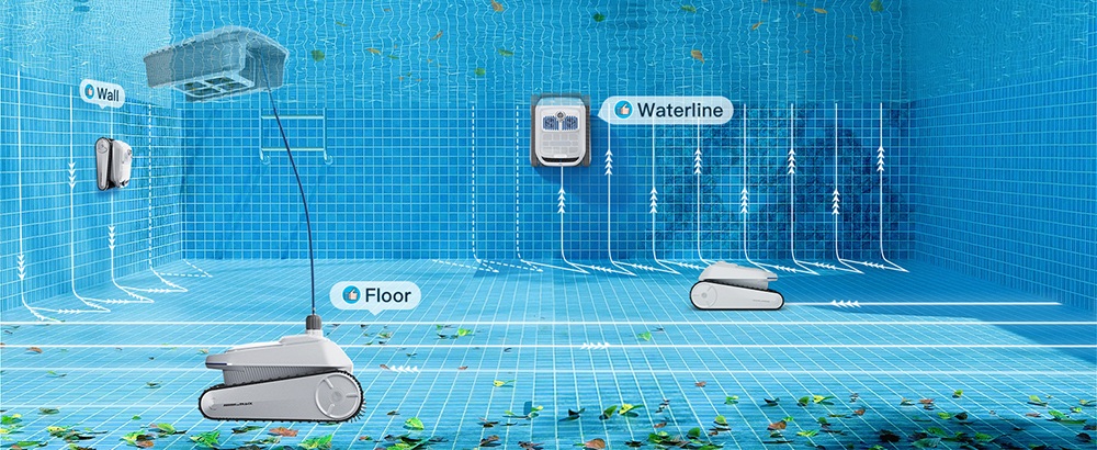 AIRROBO CP402 Cordless Robotic Pool Cleaner, Smart Path Planning, 4 Motors & Dual Roller Brushes, 10400mAh Battery, 2H Runtime, 10× Cleaning Efficiency, Floor/Wall/Waterline Cleaning, 90° Wall Climbing, 4L Top-Load Filter, IP68