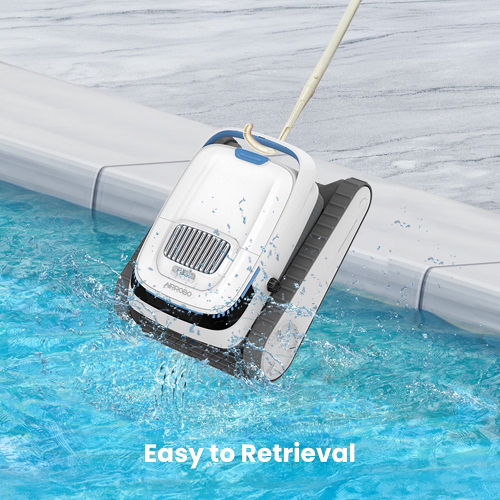 AIRROBO TBPC20 akkus robot medencetiszt&iacute;t&oacute;, 3 motor &eacute;s dupla s&uacute;rol&oacute;kefe, 80 W teljes&iacute;tm&eacute;ny, 5200 mAh akkumul&aacute;tor, 2 &oacute;ra &uuml;zemidő, falm&aacute;sz&aacute;s, padl&oacute;-/fal-/v&iacute;zvonaltiszt&iacute;t&aacute;s, 90&deg;-os falm&aacute;sz&aacute;s, IP68