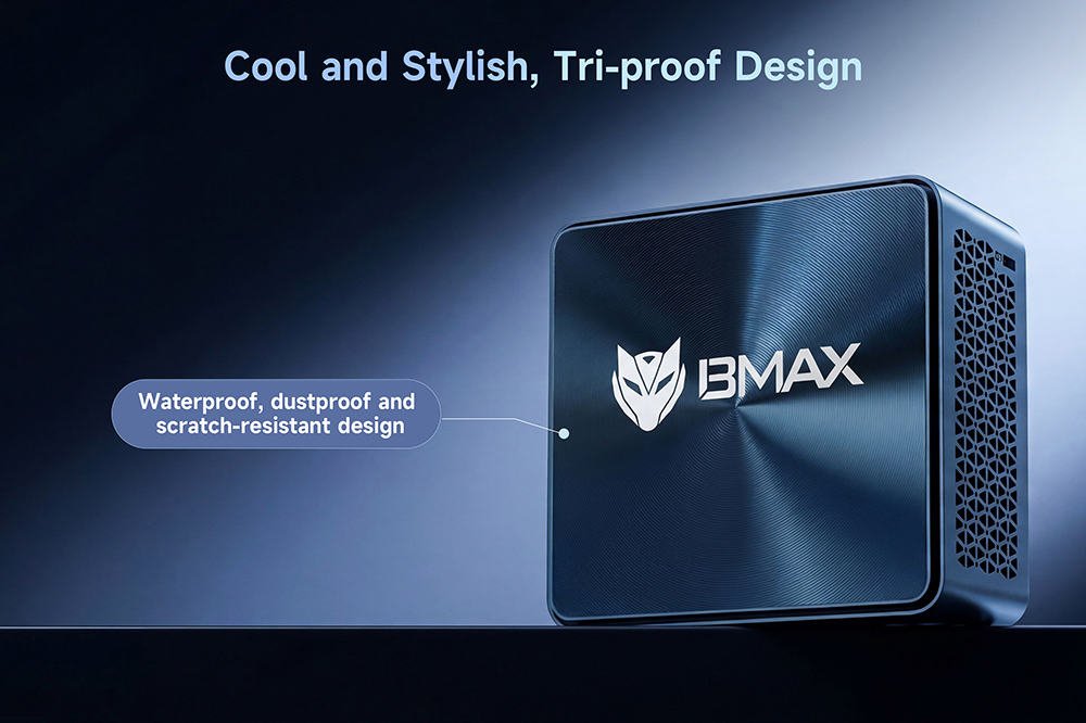 Mini PC BMAX B11 Pro, processeur Intel Core Ultra 5 115U (8 c&oelig;urs, 10 threads, fr&eacute;quence maximale de 4,2 GHz), 16 Go de RAM LPDDR5, SSD PCIe NVMe de 512 Go, double caloduc en cuivre, triple sortie vid&eacute;o (DP + HDMI + Type-C), Wi-Fi 6, Bluetooth 5.2, port RJ45 2,5 GHz, 2 ports USB 3.2, 2 ports USB 2.0
