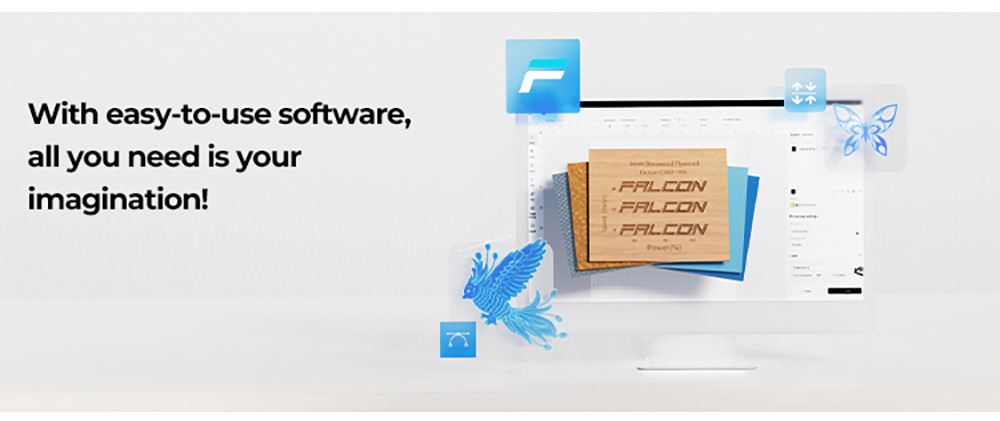 Creality Falcon A1 10W Laser Engraver Cutter, 600mm/s High-Speed Engraving, 0.06-0.08mm Precision Laser, 305&times;381mm Working Area, Smart Material Detection, HD Camera, Eye-Protection Cover, Built-in Exhaust Fan, One-Click Auto Setup - White